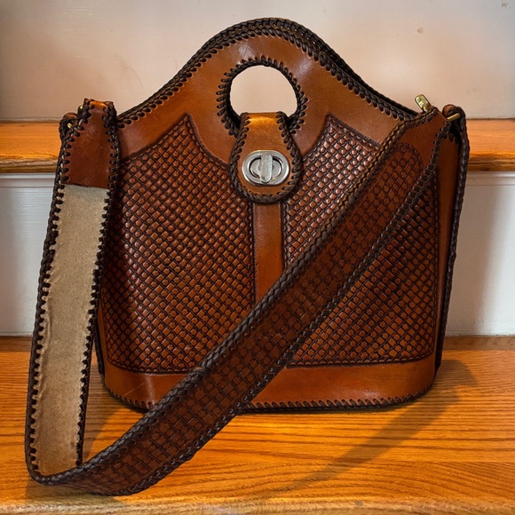 Handbags - Elegant Brown Hand Tooled Leather Handbag